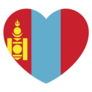 Mongolian Flag In Heart Shape Sticker