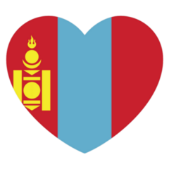 Mongolian Flag In Heart Shape Sticker