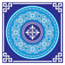 Mongolian Folk Art Blue Sticker