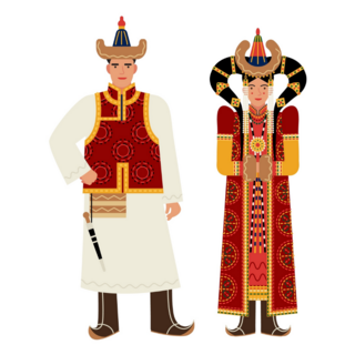 Mongolian Folk Costume Sticker