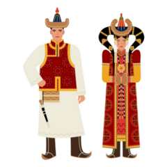 Mongolian Folk Costume Sticker
