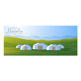 Mongolian Yurts On Green Steppes Sticker
