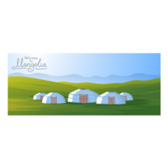 Mongolian Yurts On Green Steppes Sticker