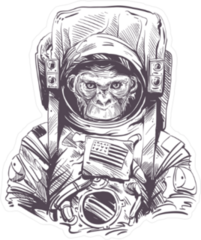 Monkey Astronaut Sticker