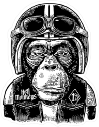 Monkey Biker Sticker