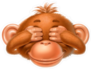 Monkey Covering Eyes Sticker