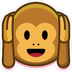 Monkey Hear No Evil Emoji Sticker