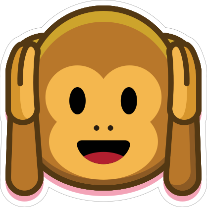 Monkey Hear No Evil Emoji Sticker