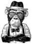 Monkey Hipster Sticker