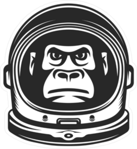 Monkey In Astronaut Helmet Sticker