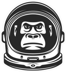 Monkey In Astronaut Helmet Sticker