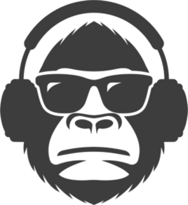 Monkey In Sunglasses And Headphones Sticker