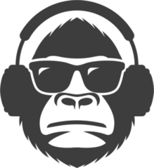 Monkey In Sunglasses And Headphones Sticker