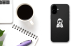 Monkey In The Hoodie Sticker on a Phone (New) example