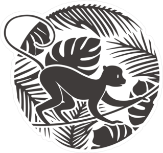 Monkey In Tropical Jungle Sticker