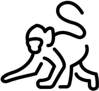 Monkey Line Art Sticker