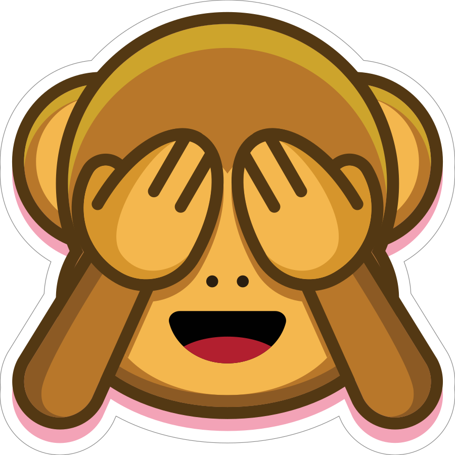Monkey See No Evil Emoji Sticker