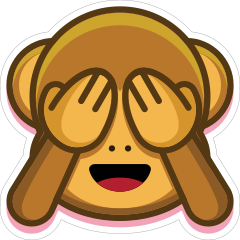 Monkey See No Evil Emoji Sticker