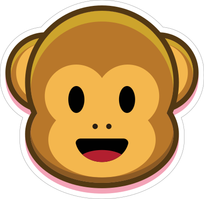 Monkey Smiling Emoji Sticker