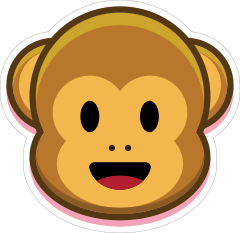 Monkey Smiling Emoji Sticker