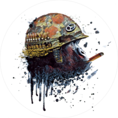 Monkey Soldier With A Cigarette Splatter Sticker