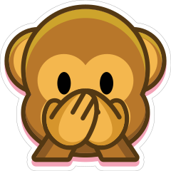 Monkey Speak No Evil Emoji Sticker