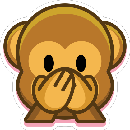 Monkey Speak No Evil Emoji Sticker