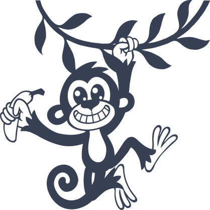 Monkey Swinging Sticker