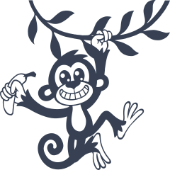 Monkey Swinging Sticker