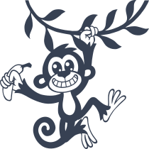 Monkey Swinging Sticker