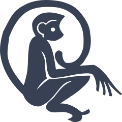 Monkey With Tail Over Head Sticker