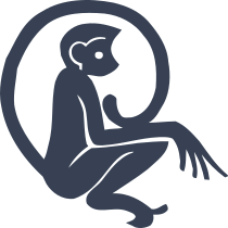 Monkey With Tail Over Head Sticker