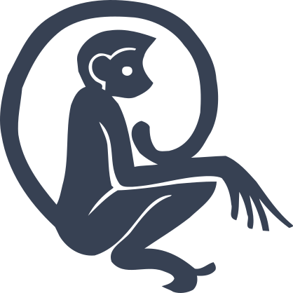 Monkey With Tail Over Head Sticker