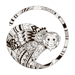 Monkey Zentangl Sticker