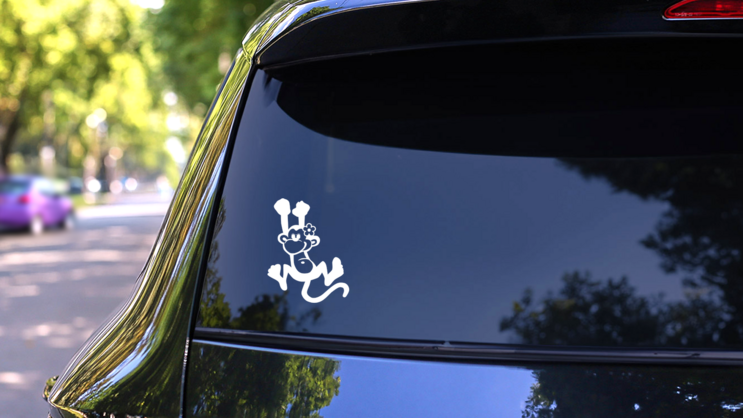 Monkeys With Faces Big Girl With Flower Family Sticker on a Rear Car Window (New) example