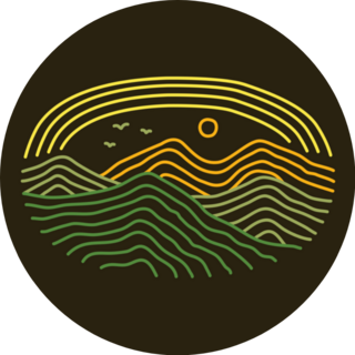 Mono Line Abstract Mountains Travel Sticker