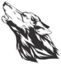Monochromatic Howling Wolf Sticker