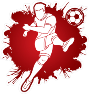 Monochromatic Paint Splatter Soccer Player Sticker