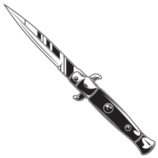 Monochrome Gangster Knife Tattoo Sticker