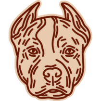 Monochrome Pit Bull Sticker