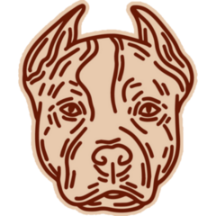 Monochrome Pit Bull Sticker