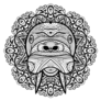 Monochrome Walrus Mandala Sticker