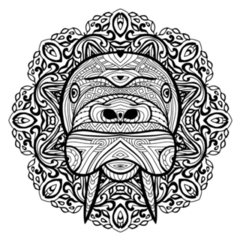 Monochrome Walrus Mandala Sticker