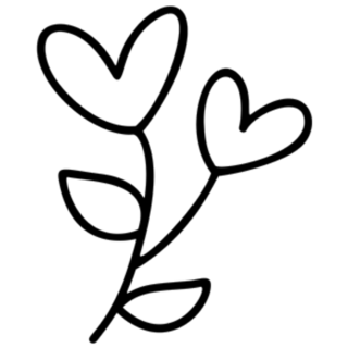 Monoline Flower With Hearts Sticker