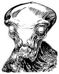 Monster Alien Sketch Sticker