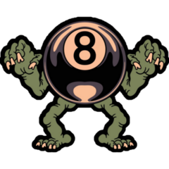 Monster Eight Ball Sticker