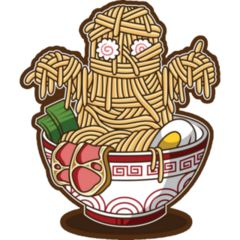 Monster Ramen Halloween Cartoon Sticker