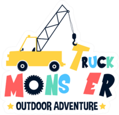 Monster Truck Illustration Lettering Sticker