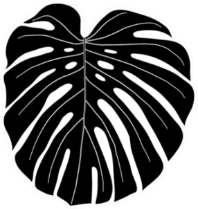 Monstera Leaf Black And White Sticker
