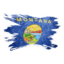 Montana Flag Brush Stroke Torn Sticker